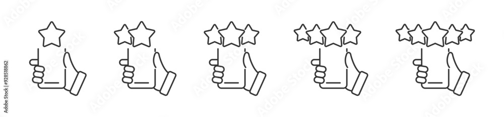 Set of rating stars. Feedback from customer from 1 to 5 star. Customer review. Rating stars badges. Vector illustration Set of rating stars. Feedback from customer from 1 to 5 star. Customer review. Rating stars badges. Vector illustration