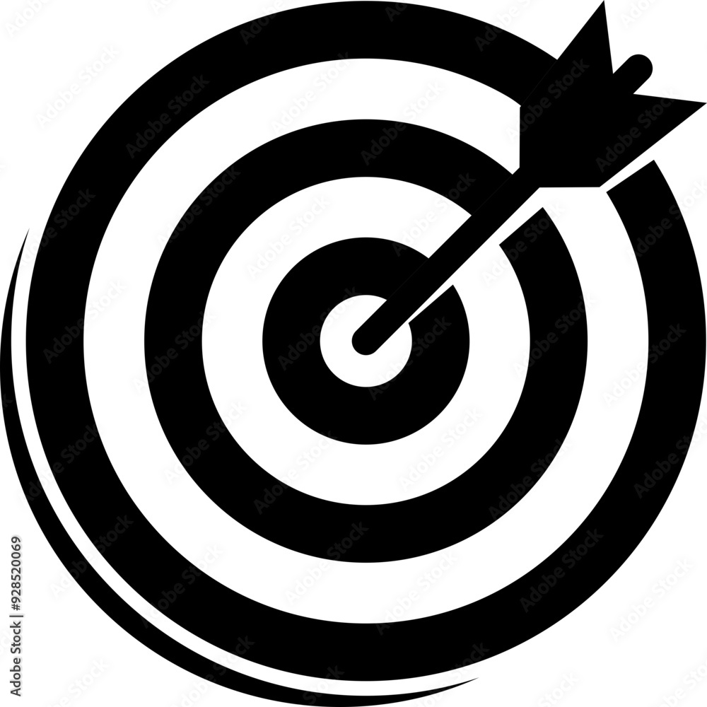 Target icon. Silhouette style. Accuracy symbol. Target icon. Silhouette style. Accuracy symbol.