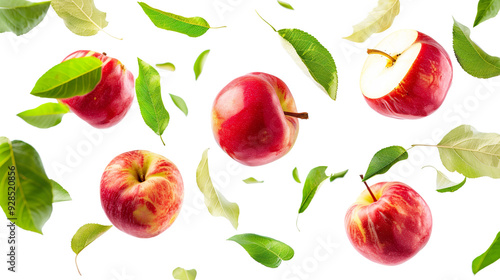 Ripe with leaves flying isolated on transparent background, PNG