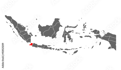 Indonesia detailed Banten map shape, Flat web graphic concept icon symbol vector illustration