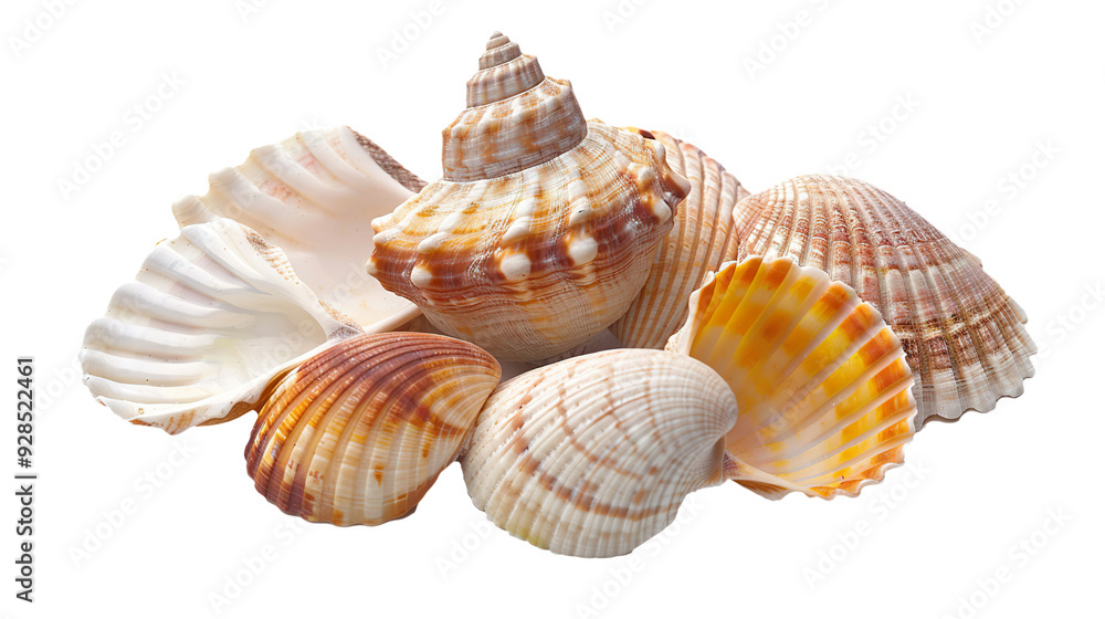 Seashells isolated on transparent background, PNG Seashells isolated on transparent background, PNG