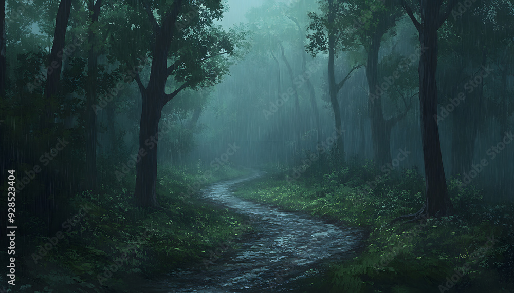 Obraz premium rainy day scene wallpaper