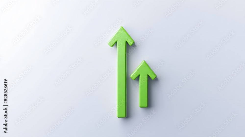 Green arrows pointing upward on a light grey background symbolizing growth, progress, and success. Green arrows pointing upward on a light grey background symbolizing growth, progress, and success.
