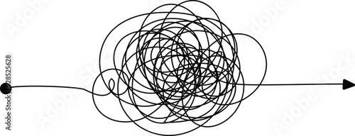 Tangled scribble. Line style. Scrawl icon.