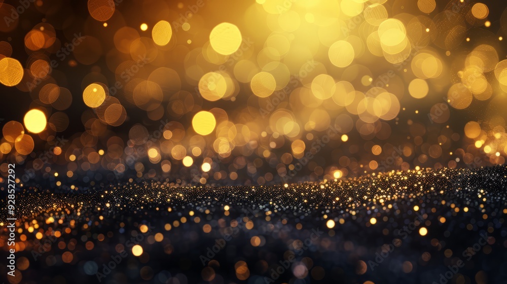 Elegant abstract gold bokeh lights on a black background with glowing circles and sparkles – ideal for luxury celebrations, festive occasions, and creative backgrounds Elegant abstract gold bokeh lights on a black background with glowing circles and sparkles – ideal for luxury celebrations, festive occasions, and creative backgrounds