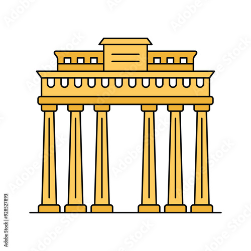 Customizable icon of brandenburg gate in trendy design style