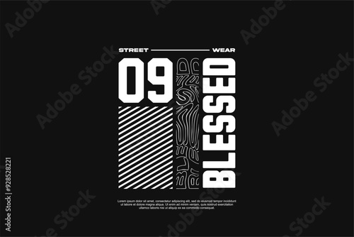 blessed streetwear template for modern design clothing	