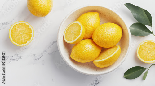 Wallpaper Mural Organic citrus fruits, lemons and oranges in a bowl, 3D illustration  Torontodigital.ca
