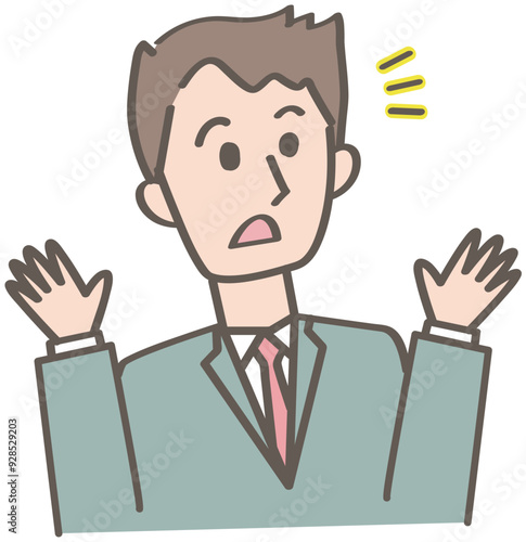 びっくりする男性