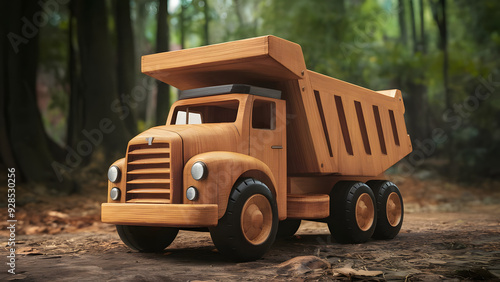 Professionally crafted 3D wooden model of Dump truck.