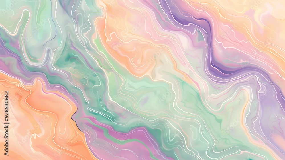 Obraz premium Abstract Watercolor Background with orange, cyan, pink and Peach Tones