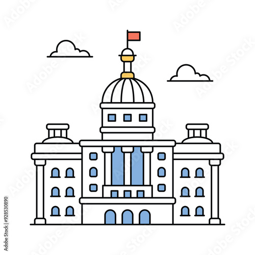 Us capitol hill vector design, american democracy, united states congress