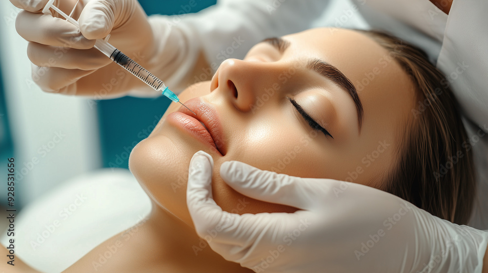 Lip Filler Injection During Cosmetic Procedure Lip Filler Injection During Cosmetic Procedure