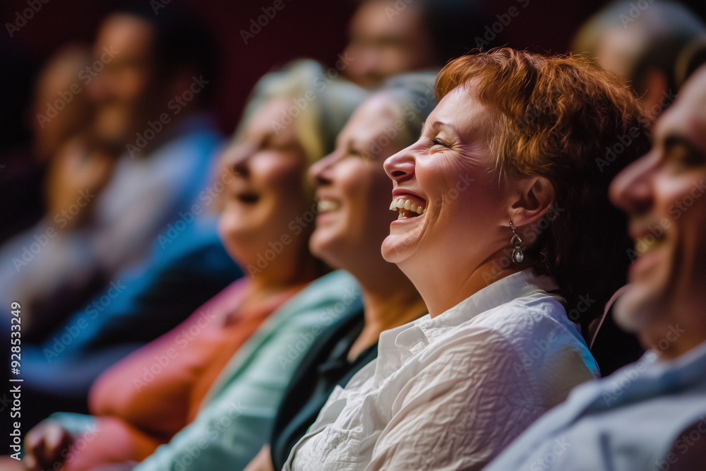 Obraz premium Woman wearing a blouse laughing in the audience