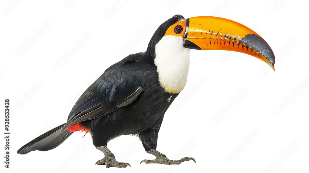 Naklejka premium Toucan hornbill bird isolated on transparent background, PNG