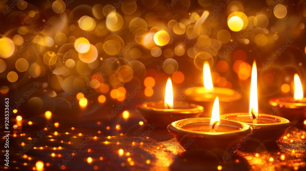 Diwali festival lights background illustration generated by ai Diwali festival lights background illustration generated by ai