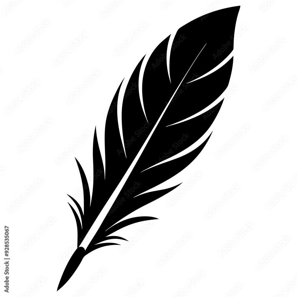 Feather silhouette vector illustration Feather silhouette vector illustration