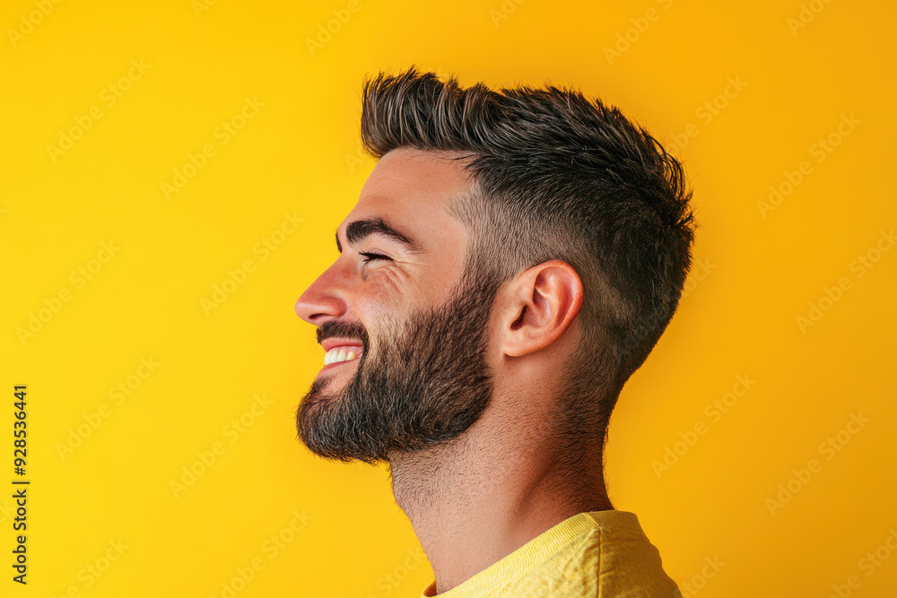 Obraz premium A close up of a man's face with his eyes closed