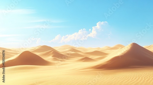 Golden Desert Under a Blue Sky