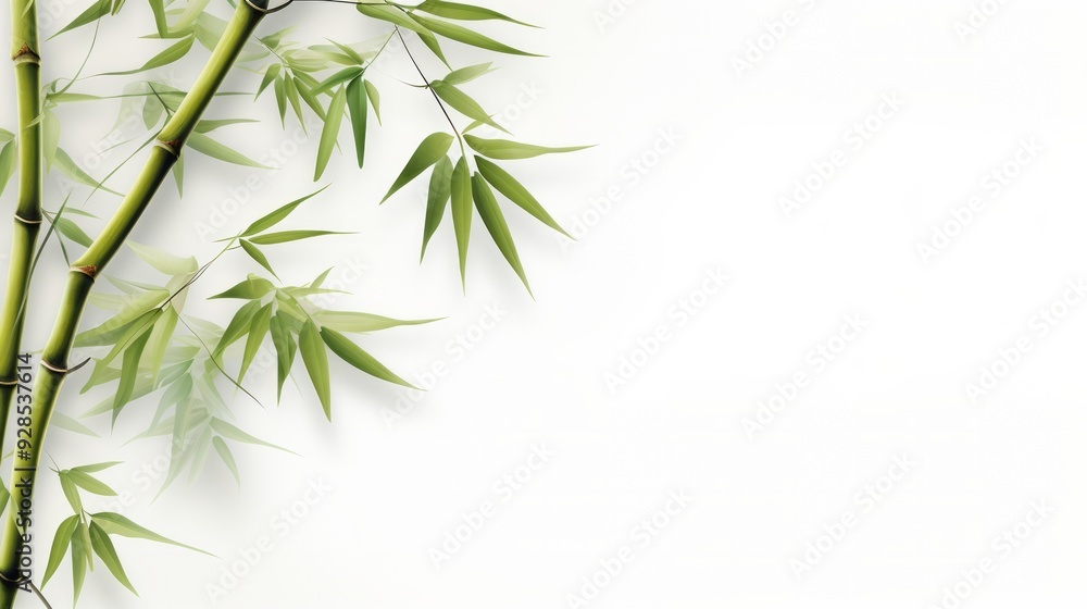 Bamboo plant isolated on a white background. Part of bamboo stems with leaves. Neural network ai generated art Bamboo plant isolated on a white background. Part of bamboo stems with leaves. Neural network ai generated art