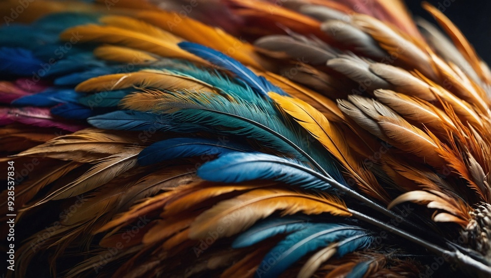 Obraz premium closeup of a hens colorful feathers