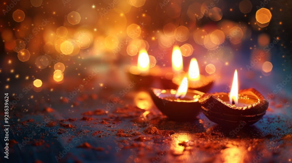 Diwali festival lights background illustration generated by ai Diwali festival lights background illustration generated by ai