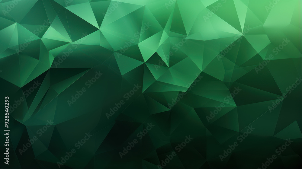 Geometric pattern. Gem-like, crystal structure, mosaic and modern look. Abstract green background with triangles. Geometric pattern. Gem-like, crystal structure, mosaic and modern look. Abstract green background with triangles.