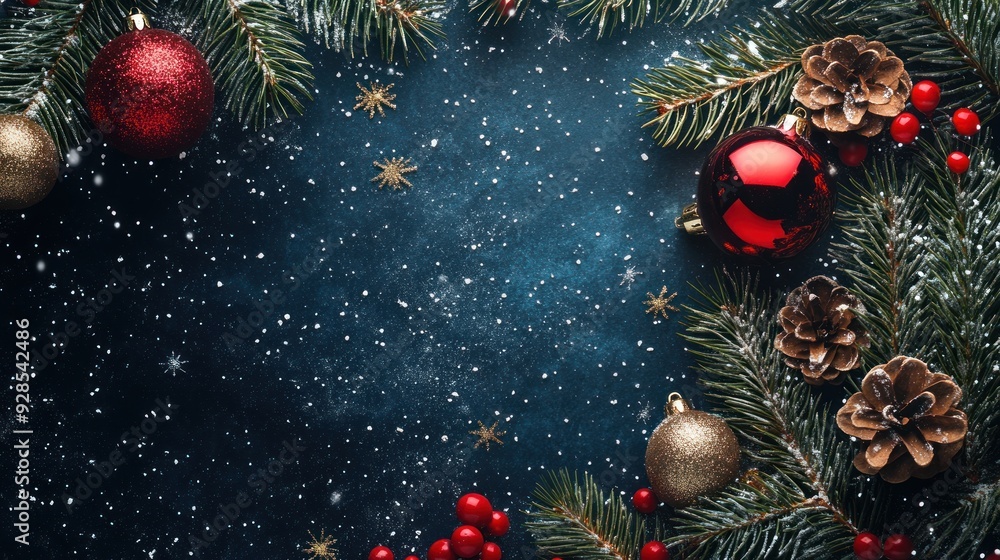 Christmas Ornament Frame Festive Background Christmas Ornament Frame Festive Background