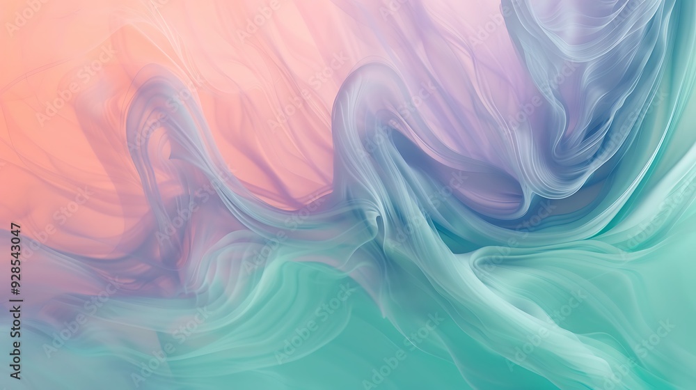 Obraz premium Abstract Watercolor Background with orange, cyan, pink and Peach Tones