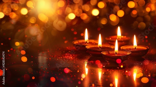 Diwali festival lights background illustration generated by ai