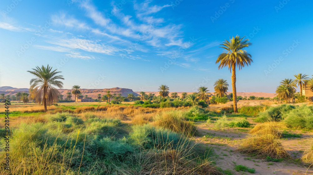 Oasis in the desert, mysterious ancient ruins, perfect travel wallpaper Oasis in the desert, mysterious ancient ruins, perfect travel wallpaper