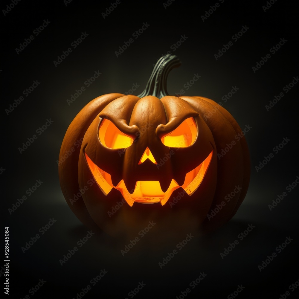 A single lit spooky halloween pumpkins jack o lantern with evil face and eyes isolated against a transparent background backgrounds for halloween Illustration A single lit spooky halloween pumpkins jack o lantern with evil face and eyes isolated against a transparent background backgrounds for halloween Illustration
