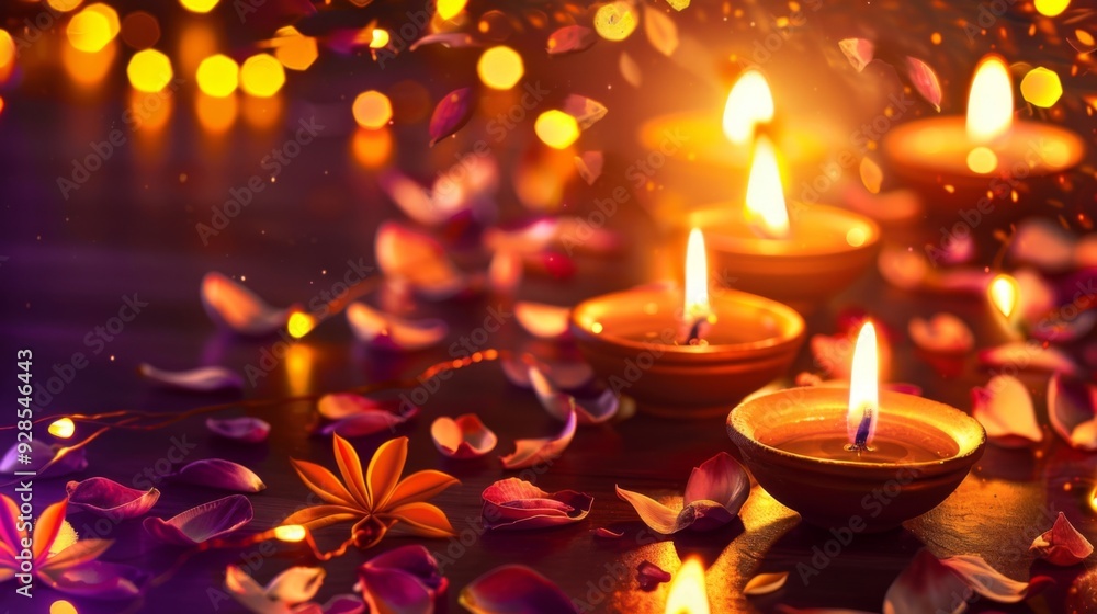 Diwali festival lights background illustration generated by ai Diwali festival lights background illustration generated by ai