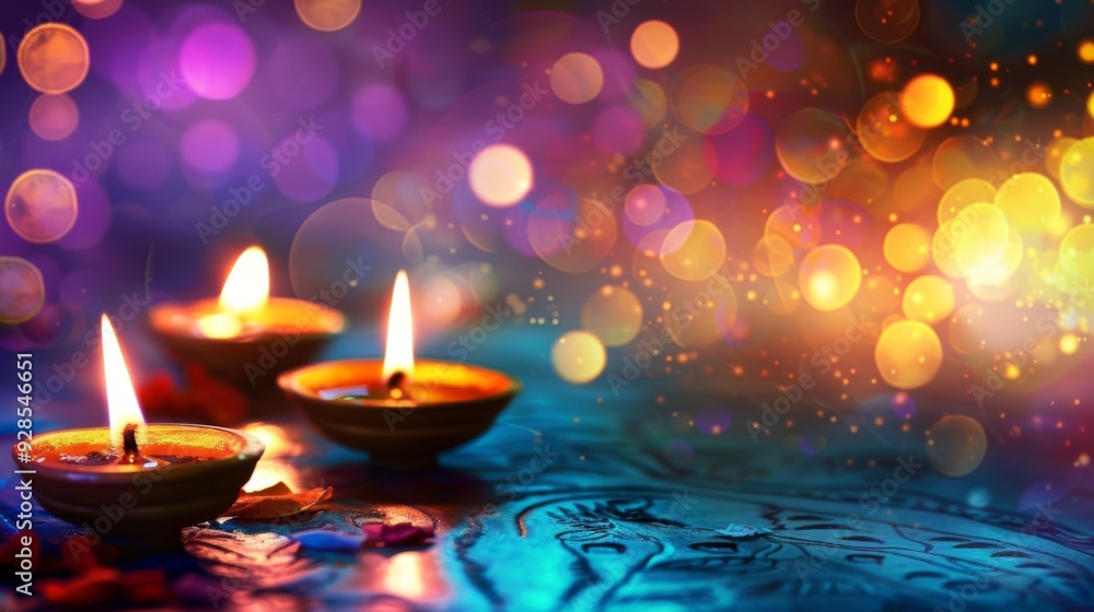 Diwali festival lights background illustration generated by ai Diwali festival lights background illustration generated by ai