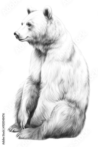 PNG Bear sit drawing sketch wildlife.