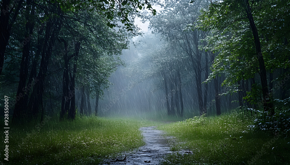 Obraz premium rainy day scene wallpaper