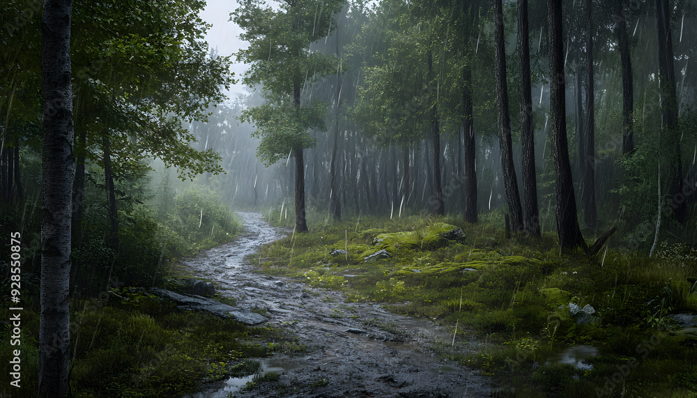 Obraz premium rainy day scene wallpaper