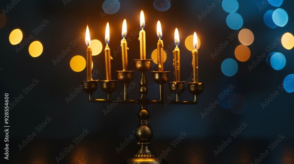 Hanukkah menorah candles background illustration generated by ai Hanukkah menorah candles background illustration generated by ai