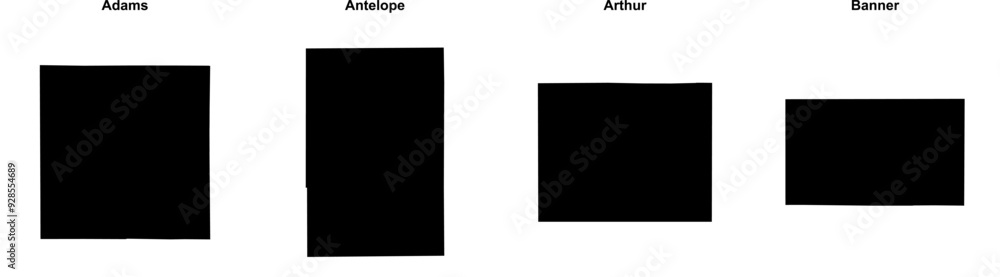 Adams, Antelope, Arthur, Banner outline maps Adams, Antelope, Arthur, Banner outline maps
