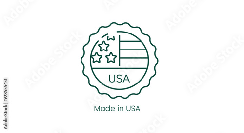 Made in USA Certification Vector Illustration Icon