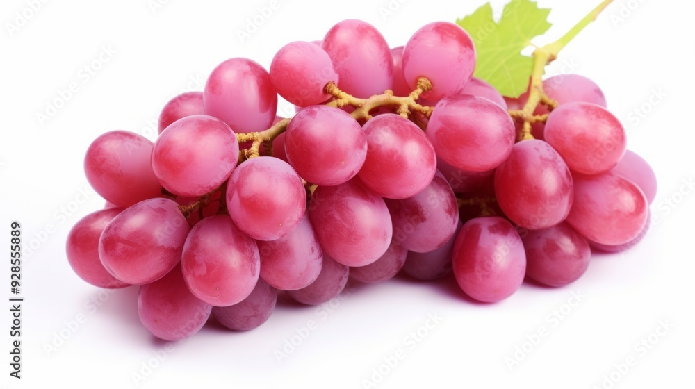 Ripe red wet grape with drops isolated on white background. Neural network ai generated art Ripe red wet grape with drops isolated on white background. Neural network ai generated art