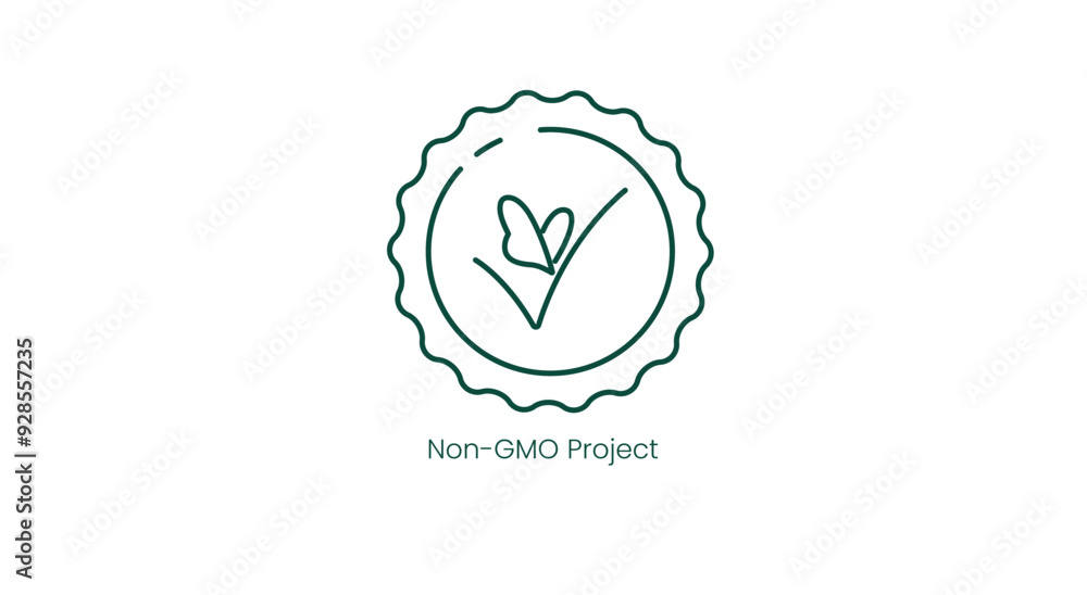 Non-GMO Project Certification Vector Illustration Icon Non-GMO Project Certification Vector Illustration Icon