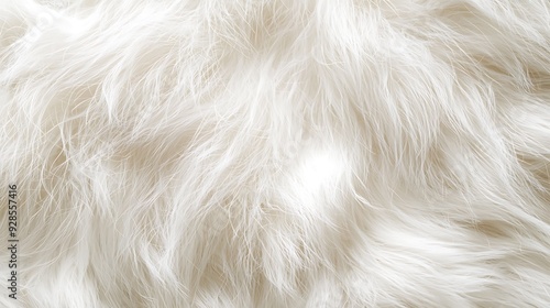 A fluffy white rabbit fur texture with delicate fibers