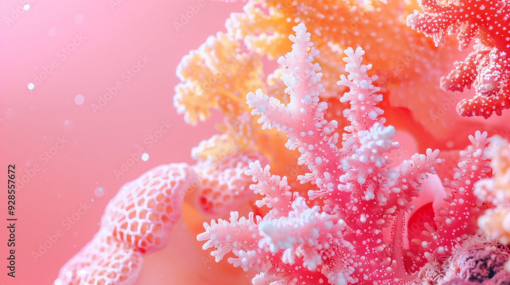 Vibrant Coral Reef in Soft Pink and Yellow Hues Vibrant Coral Reef in Soft Pink and Yellow Hues