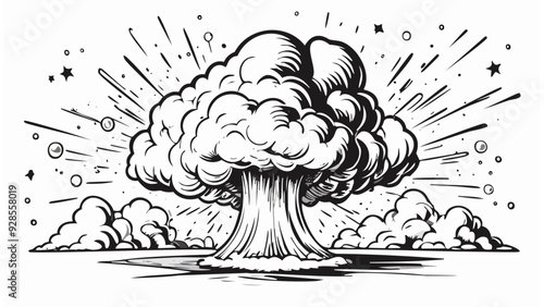 Explosion Cartoon Style - Comic Fire Burn Explode Hot Burn Burning
