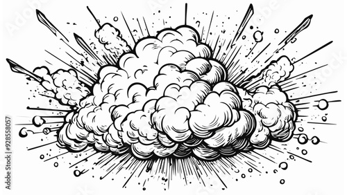 Explosion Cartoon Style - Comic Fire Burn Explode Hot Burn Burning
