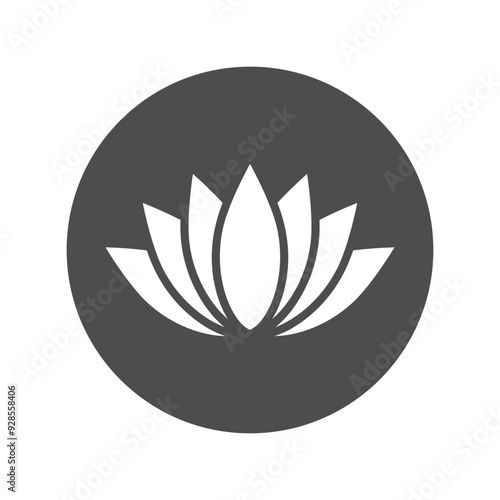 Lotus flower graphic icon. Abstract sign isolated on white background. Nature symbol. Vector illustration