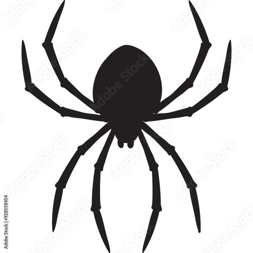 black spider isolated