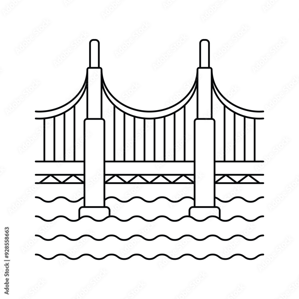 Golden gate bridge vector design in modern style Golden gate bridge vector design in modern style