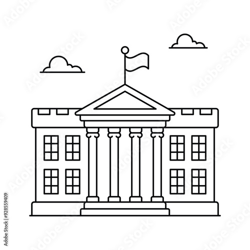 The official residence and workplace of the President of the United States, The white house vector design
